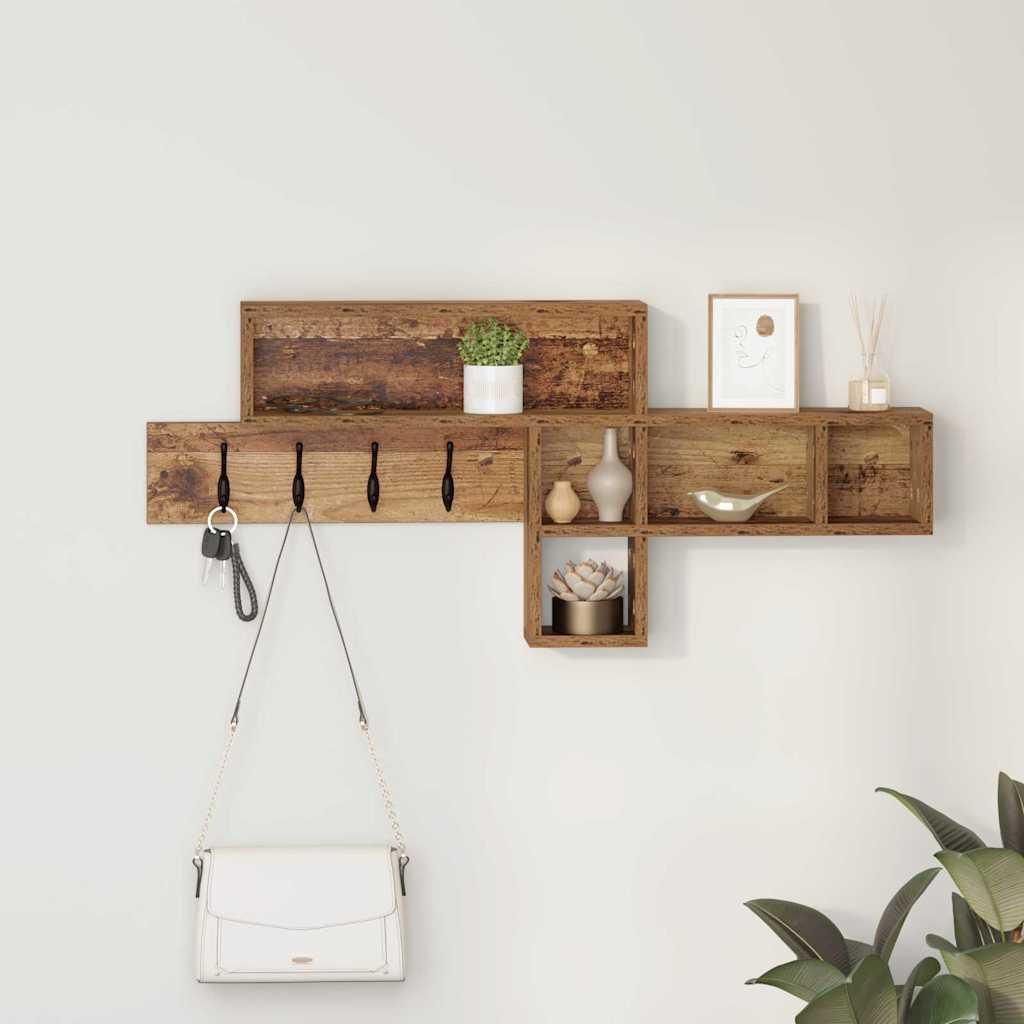 Möbel Wandmontierter Kleiderständer Altes Holz 100 x 12 x 43,5 cm - Wandregale 874417