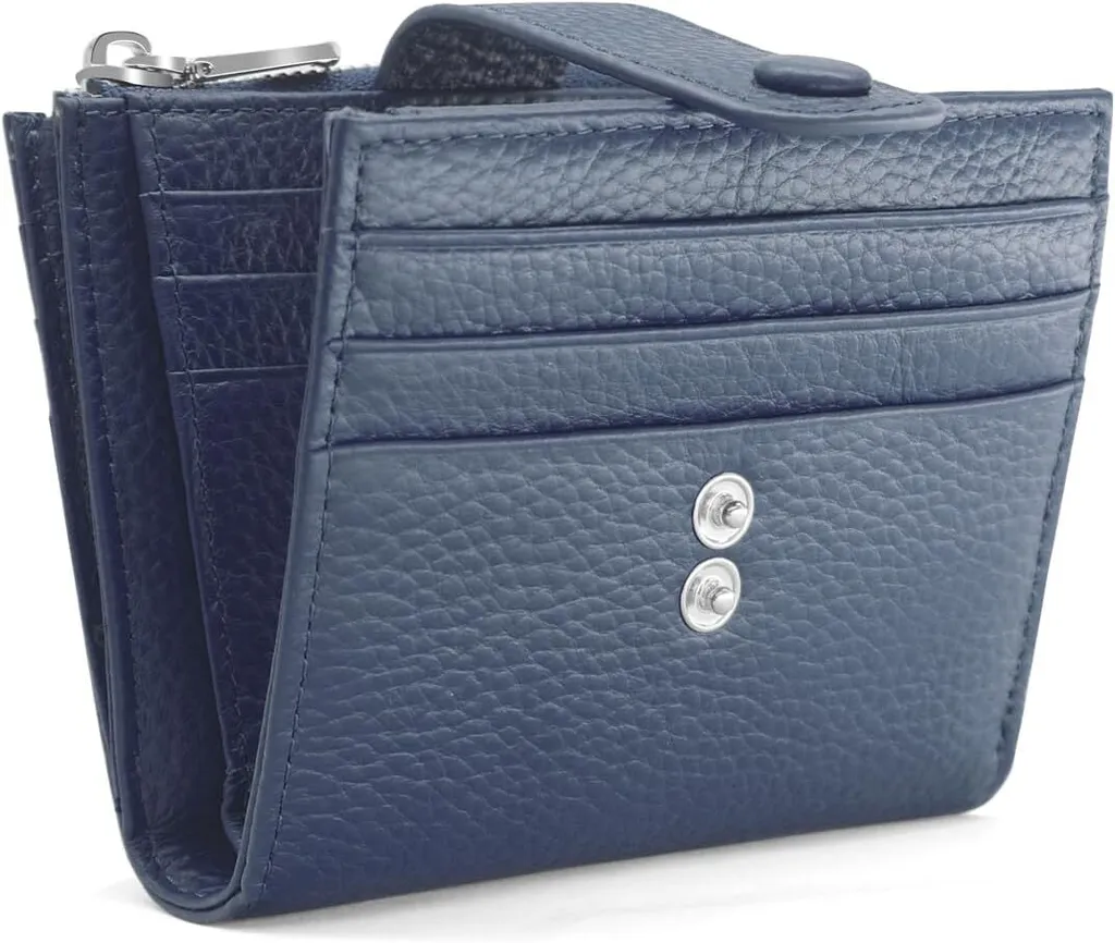 Mini Portafoglio Donna RFID Pelle - 13 Scomparti e Portamonete Zip