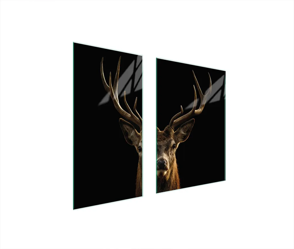 Copri Piano Cottura 75x52 Vetro Ceramico Cervo Nero - Design Chic