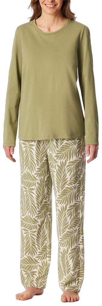 Schiesser dames pyjama set, lange mouwen, zachte katoen - Productafbeelding 