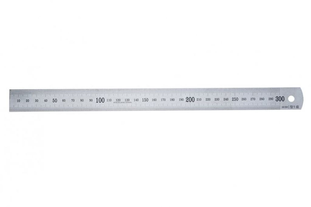 Lineal aus Edelstahl, 300 mm lang, 25 mm breit, mit Produktbild 