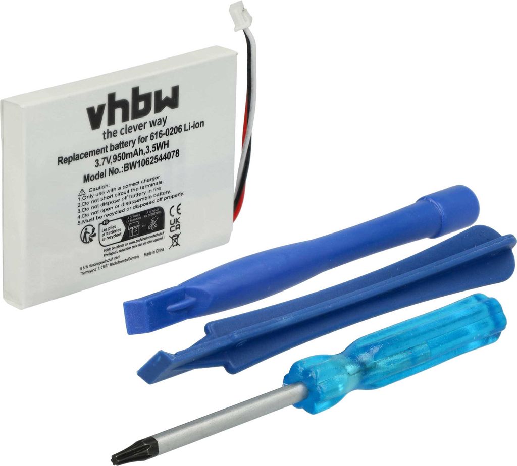 vhbw Akku kompatibel mit Apple iPod Photo M9830FE/A, M9830TA/A, M9830KH/A, M9830LL/A, M9830J/A MP3-Player Musik Player (900 mAh, 3,7 V, Li-Ion)