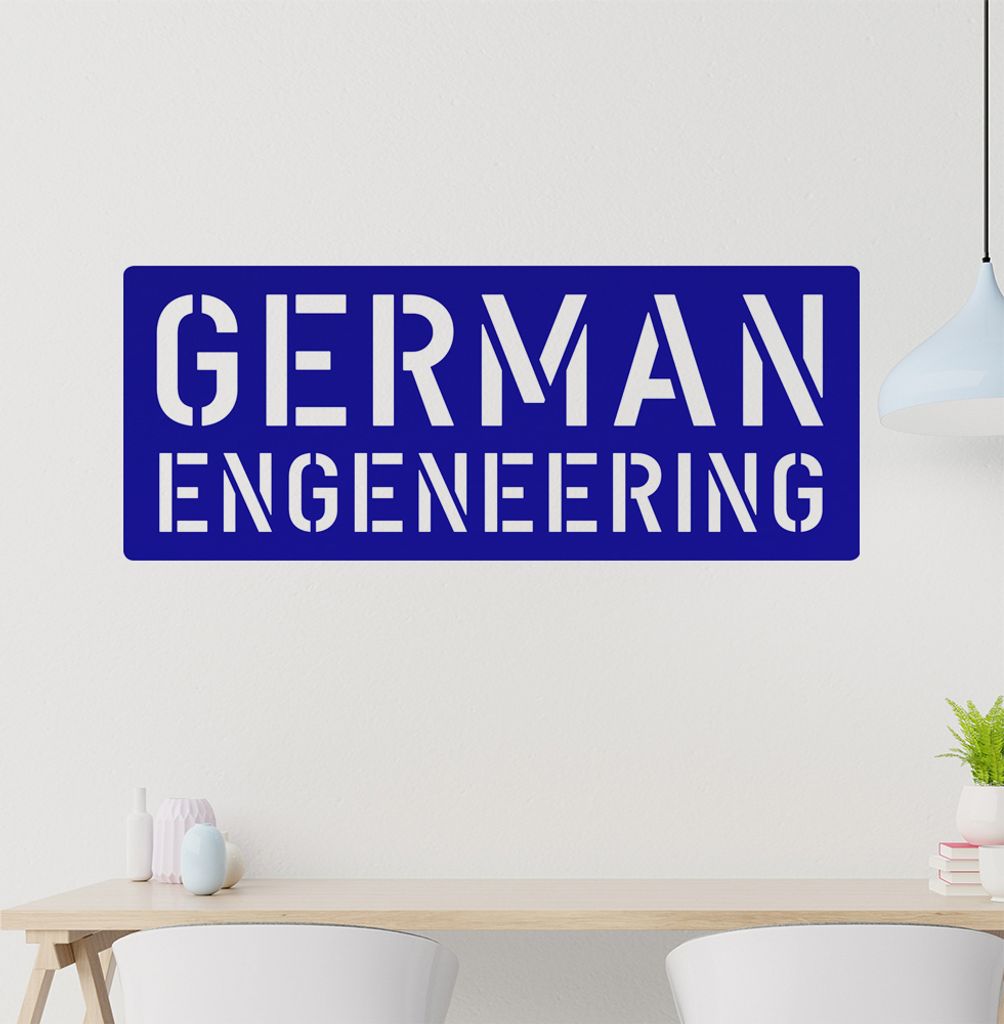 German Engeneering Wandtattoo in 6 Größen - Wandaufkleber Wall Sticker - Dekoration, Küche, Wohnzimmer, Schlafzimmer, Badezimmer