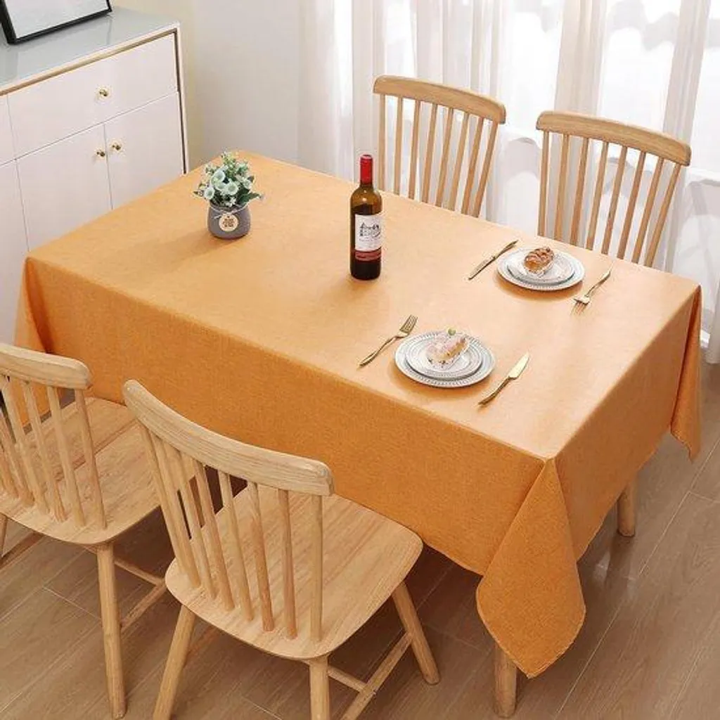 Nappe Anti-tache Jaune 140x220 cm Effet Lotus et Déperlante Lotus