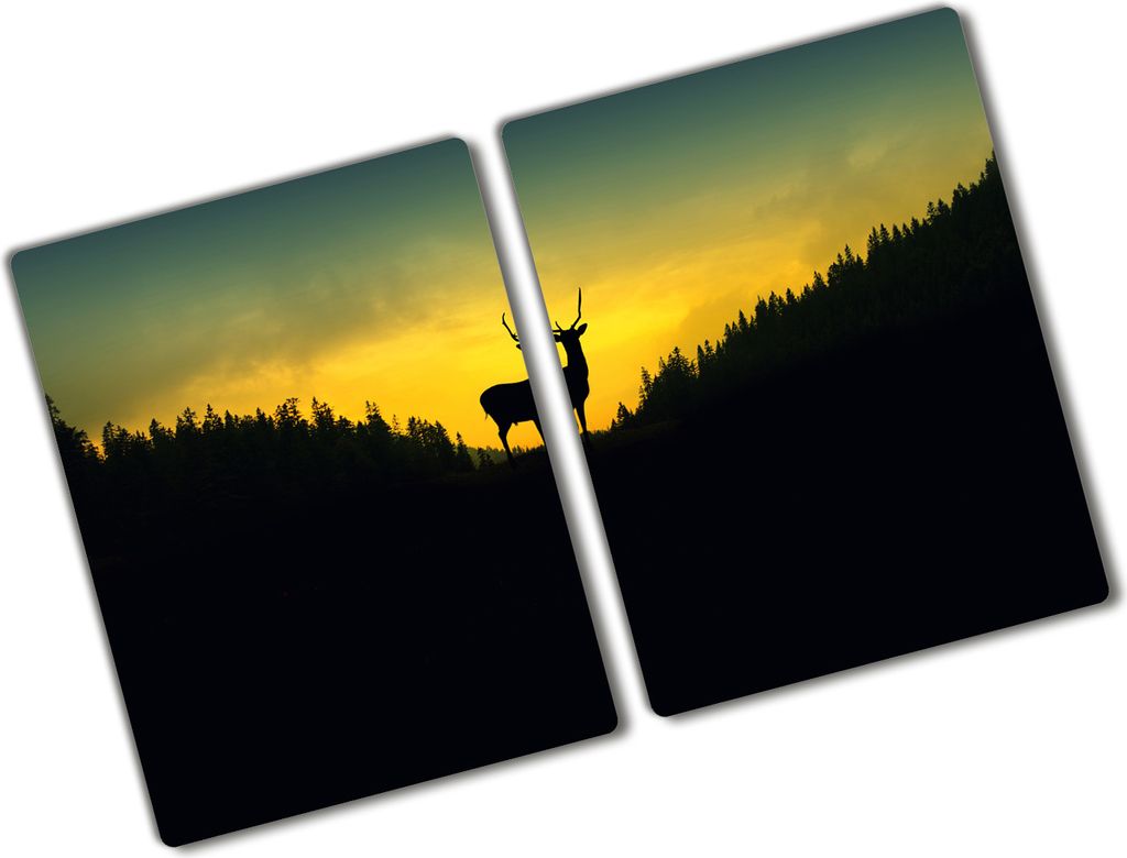 Tulup Glas Herdabdeckplatte - 2x40x52 cm - Glaskeramikkochfeld-Abdeckung Spritzschutz Glasabdeckplatte Kochplattenabdeckung und Schneidebrett - Zwe...