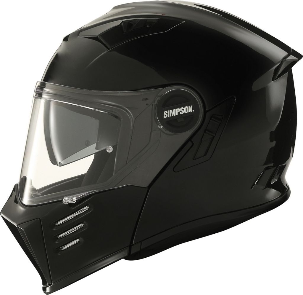 Casco modulare da moto Simpson Darksome Solid, nero opaco, Immagine del prodotto 
