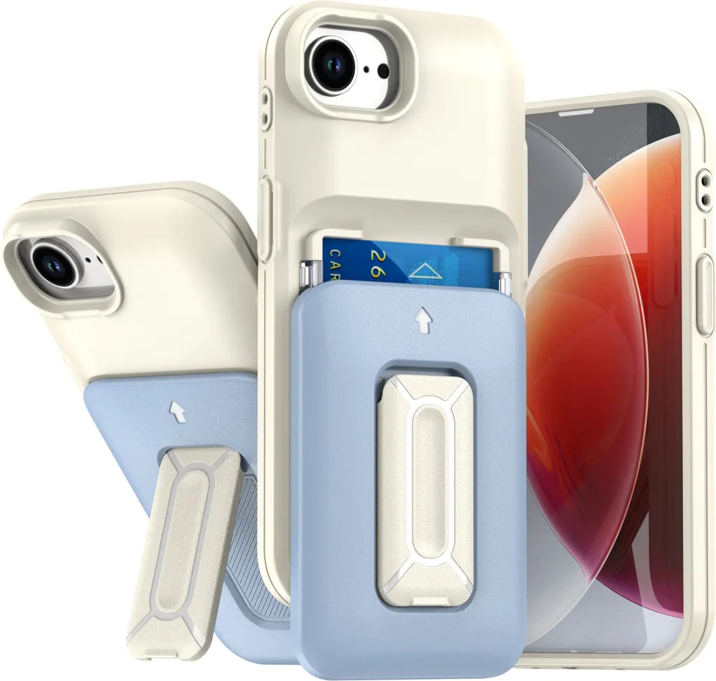 Cover iPhone 16E Antiurto Blu - Custodia TPU Morbida Portafoglio Slim