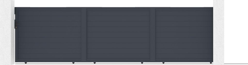 Schiebetor 6M EIGER H160cm Aluminium + 2 Pfosten H.190cm + RANGER C300 Motor