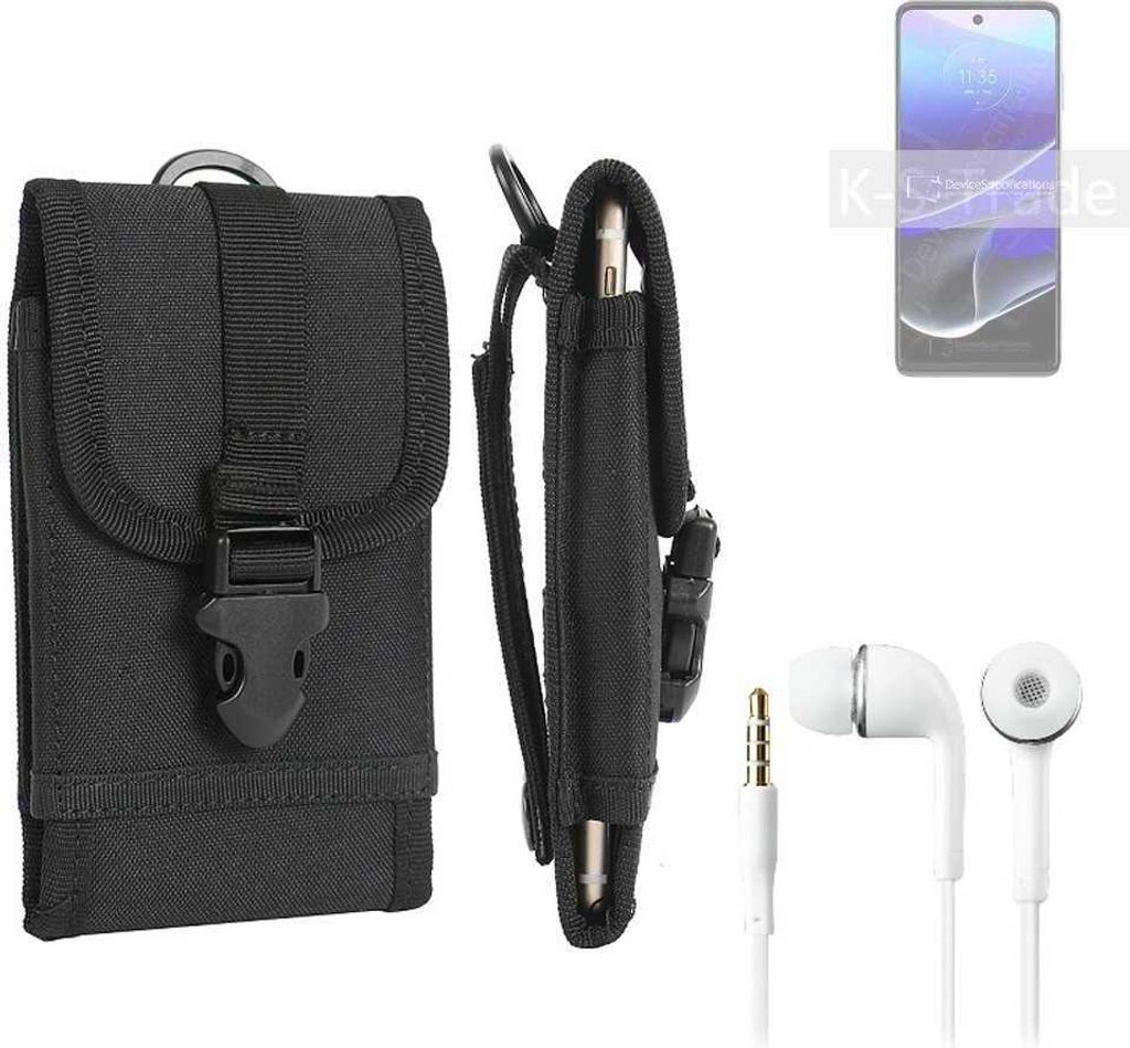 K-S-Trade Holster Schutz Hülle kompatibel mit Motorola Moto G Stylus 5G (2022) Gürteltasche Handy Hülle Tasche outdoor Seitentasche schwarz 1x +