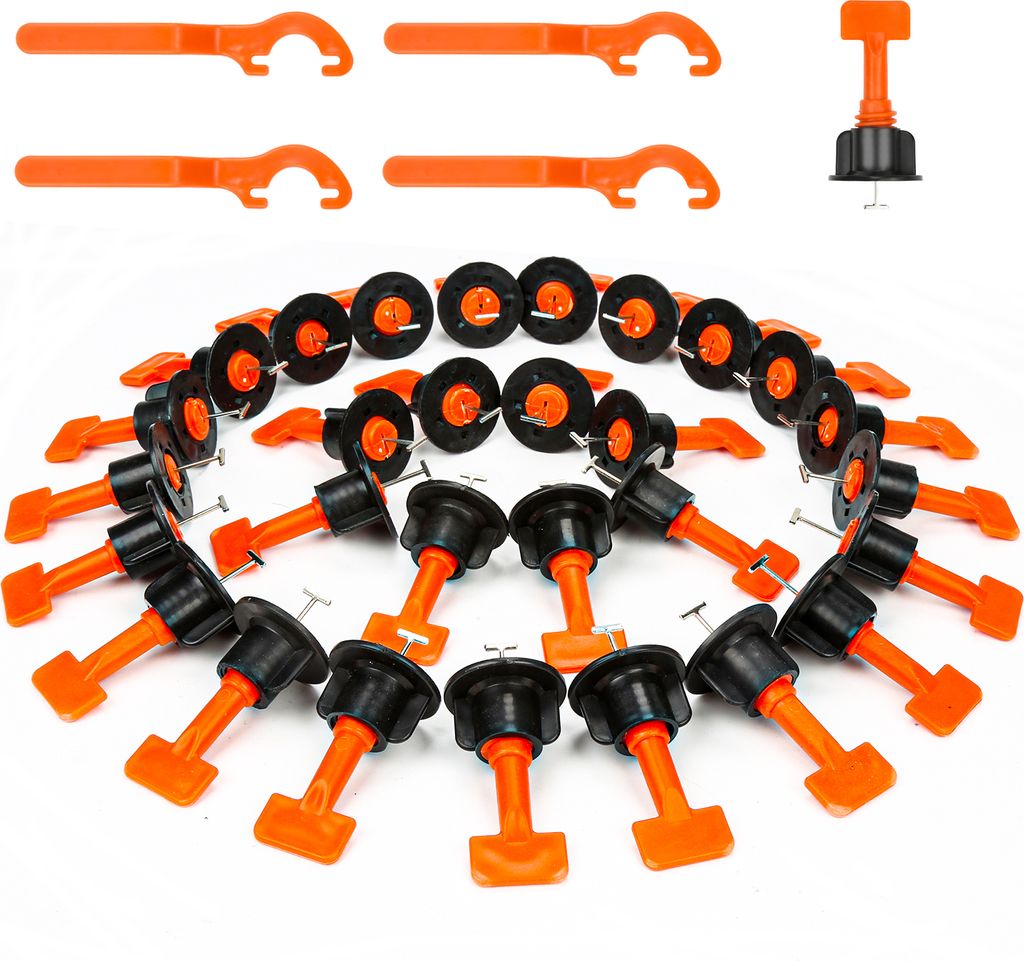 TolleTour 220 Stück Wiederverwendbar Fliesen Nivelliersystem,Platten Nivelliersystem,Fliesen Keile Kunststoff, Leveling System, Fliesenkreuz mit S...