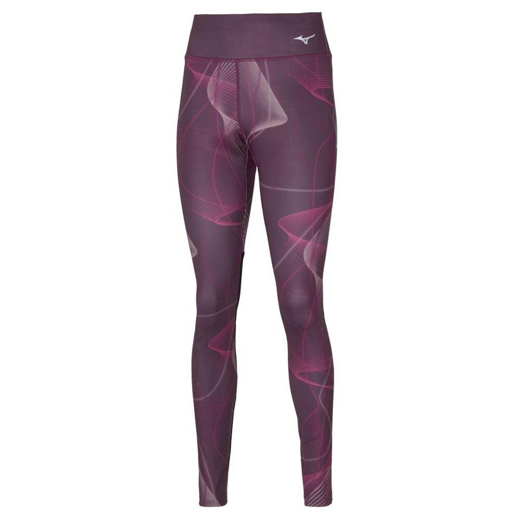 MIZUNO Leggings mit Print / Weinrot / XS