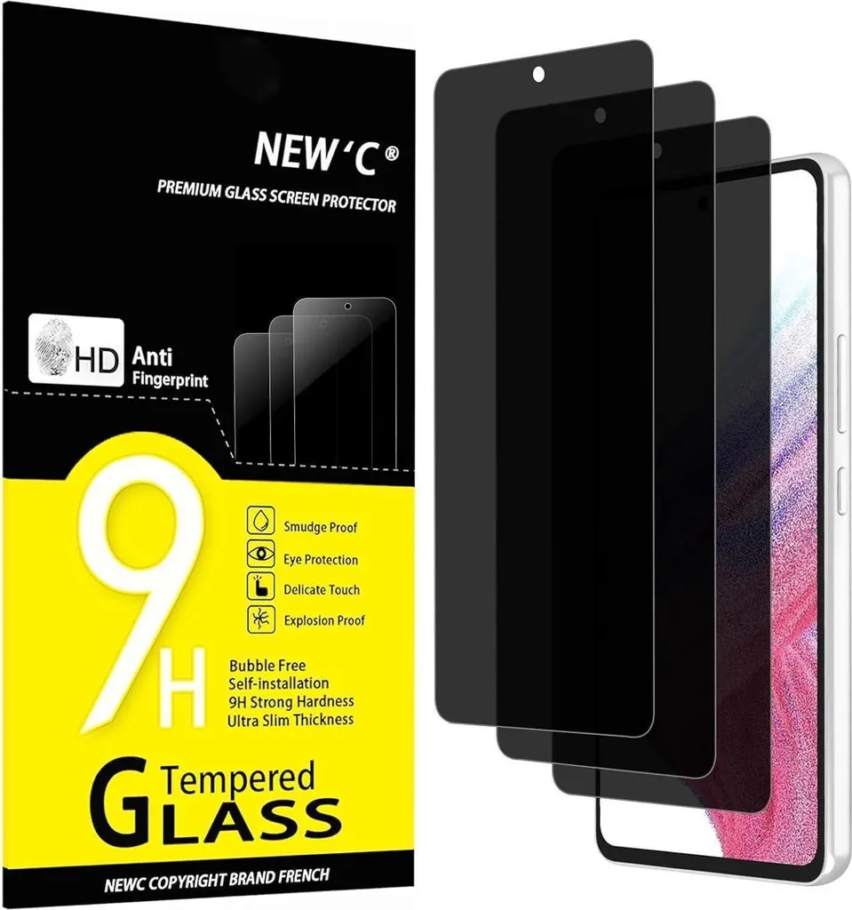Verre Trempé Anti-Espion pour Samsung Galaxy A53 5G - Pack de 3 Pièces