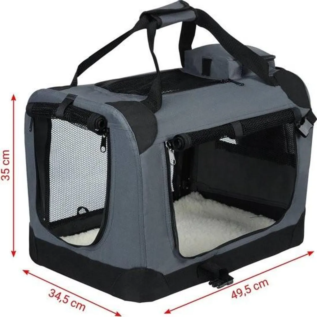 Cage de transport chien robuste et ventilée - Pliable et légère - Grise - 5