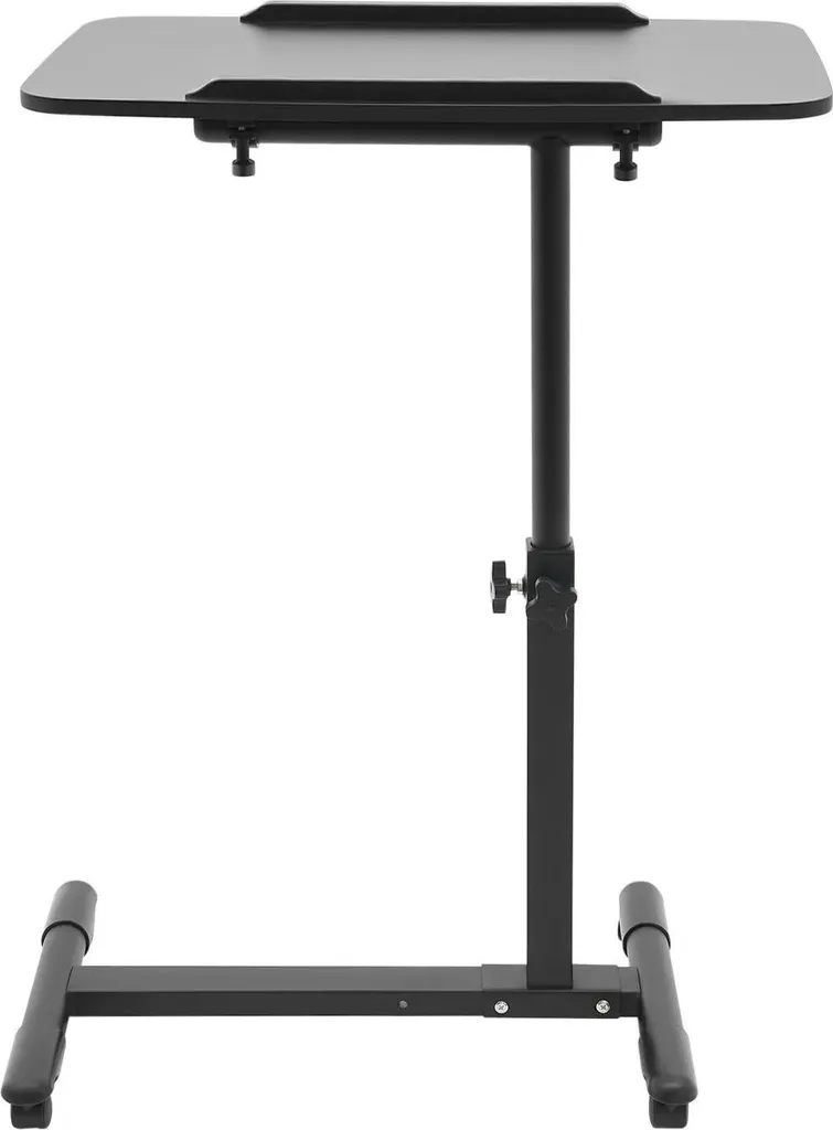 Table roulante ordinateur portable réglable - Bureau d'appoint noir - 12
