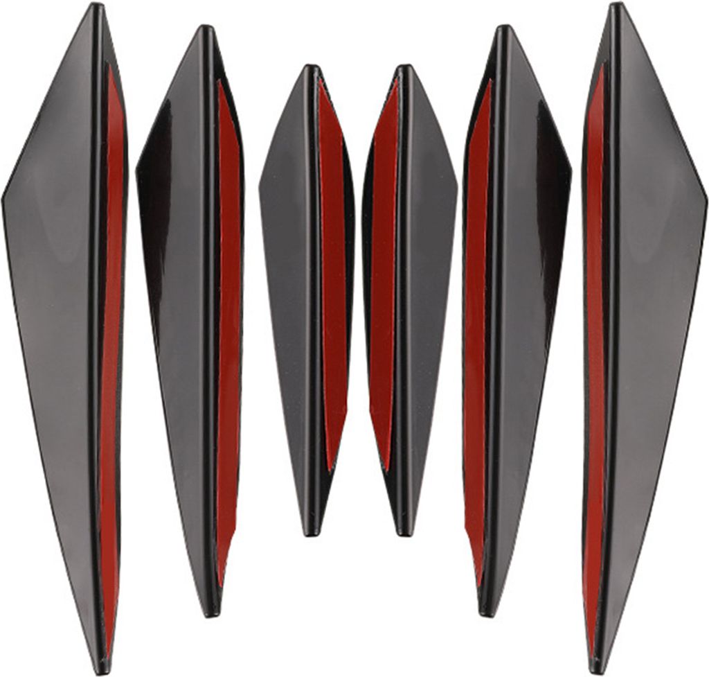 6-teilige schwarze Antikollisions-Patch-Auto-Stoßstangenschutzleiste im erweiterten Stil, universelle Auto-Stoßstangenschutzverkleidung