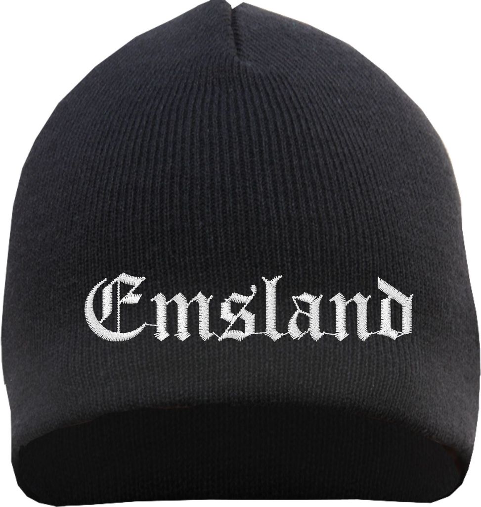 Emsland Beanie Mütze - Altdeutsch - Bestickt - Strickmütze Produktbild 