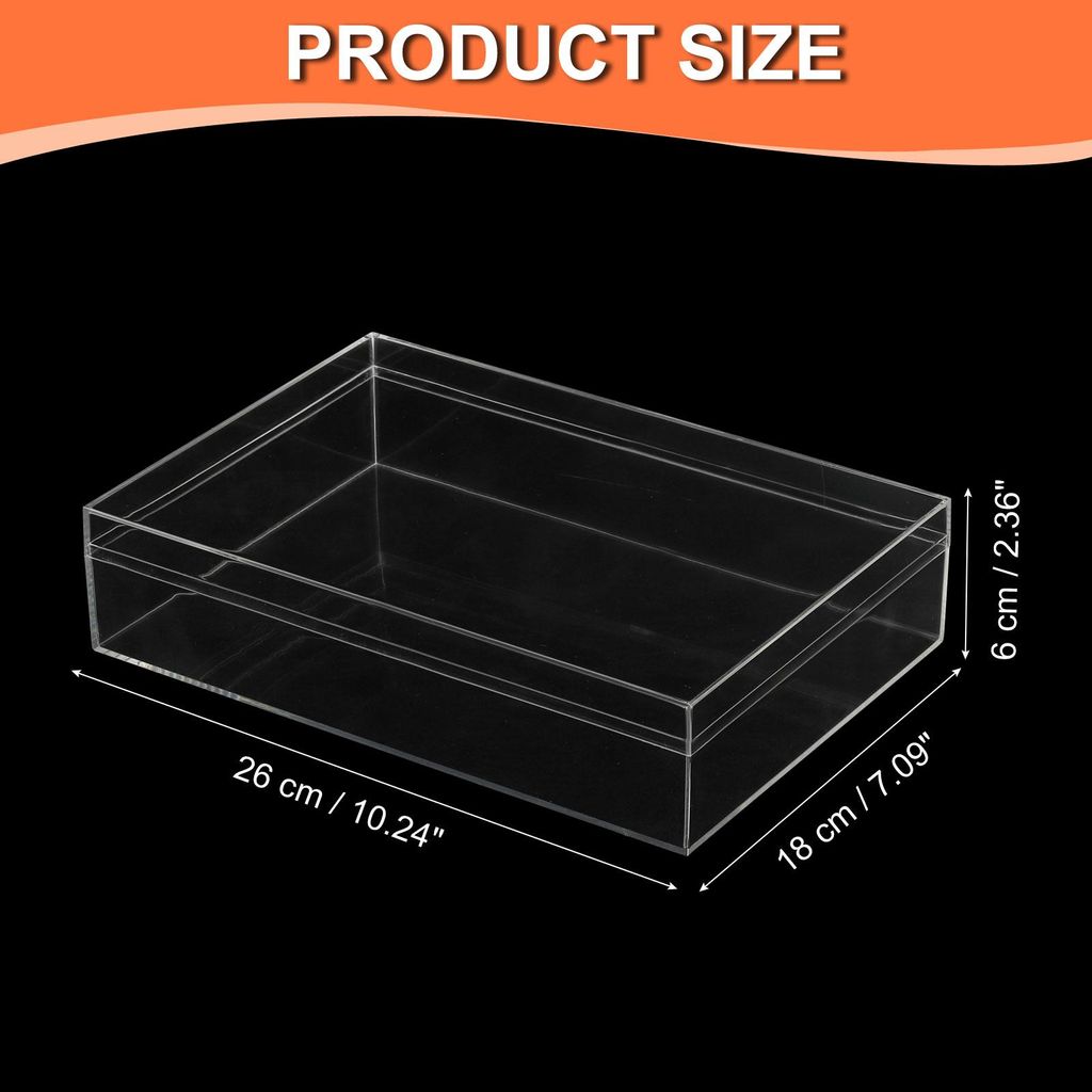 Acrylbox mit Deckel 26 x 18 x 6 cm, Transparente Acryl-Displayboxen Kunststoffquadratwš¹rfelbeh?lter Aufbewahrungsorganisator fš¹r Sš¹?igkeit...