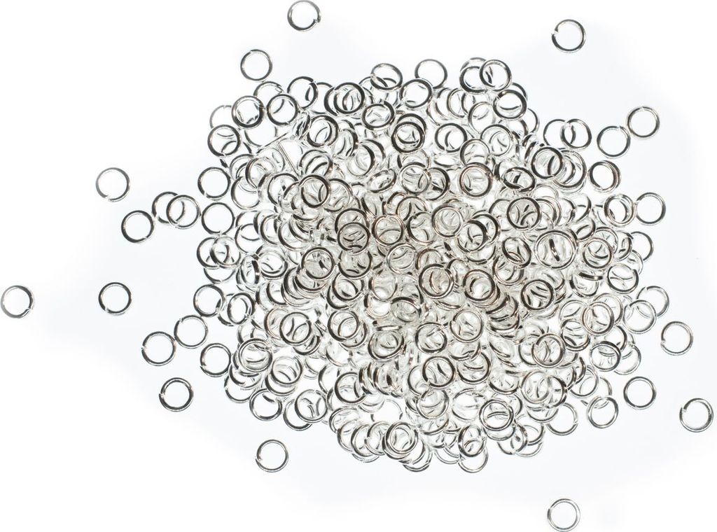 600x Biegeringe Ringe Jumprings Spaltring Verbindungsringe DIY versilbert 6mm