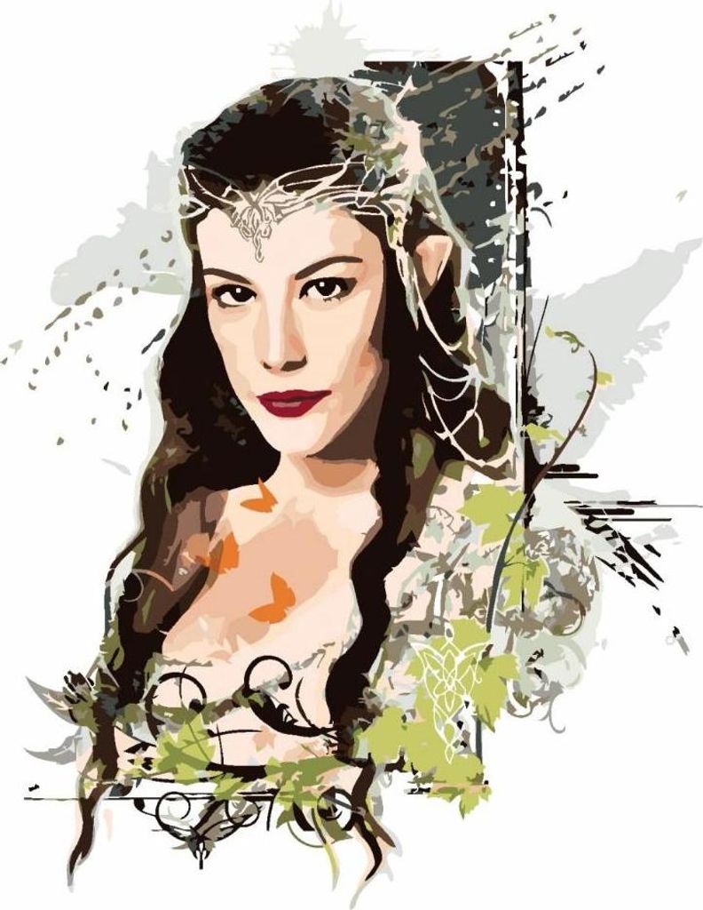 PAINTING BY NUMBERS Gemälde Arwen Herr der Ringe 40x50 cm Produktbild 
