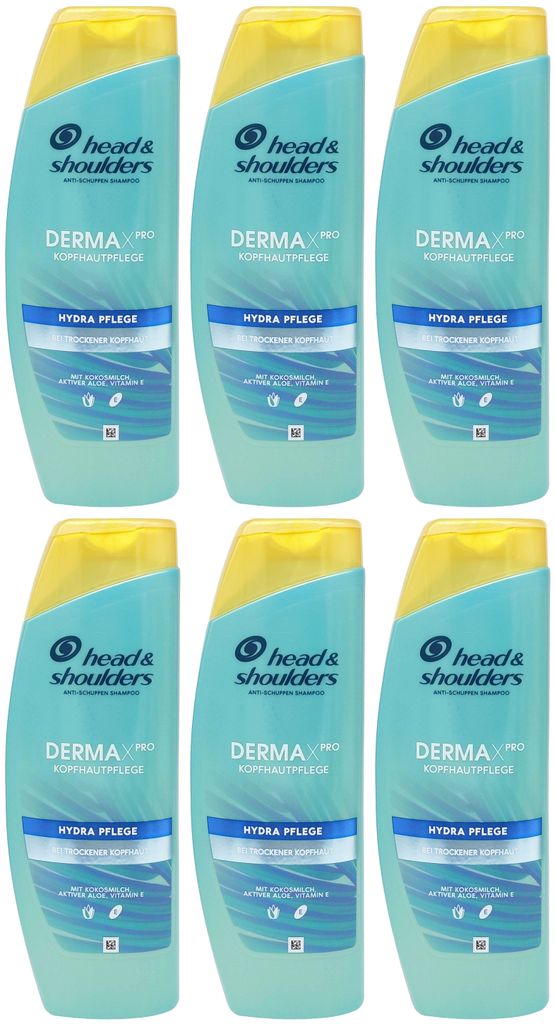 6x head shoulders Anti-Schuppen Shampoo HYDRA PFLEGE 400ml für trockene Kopfhaut
