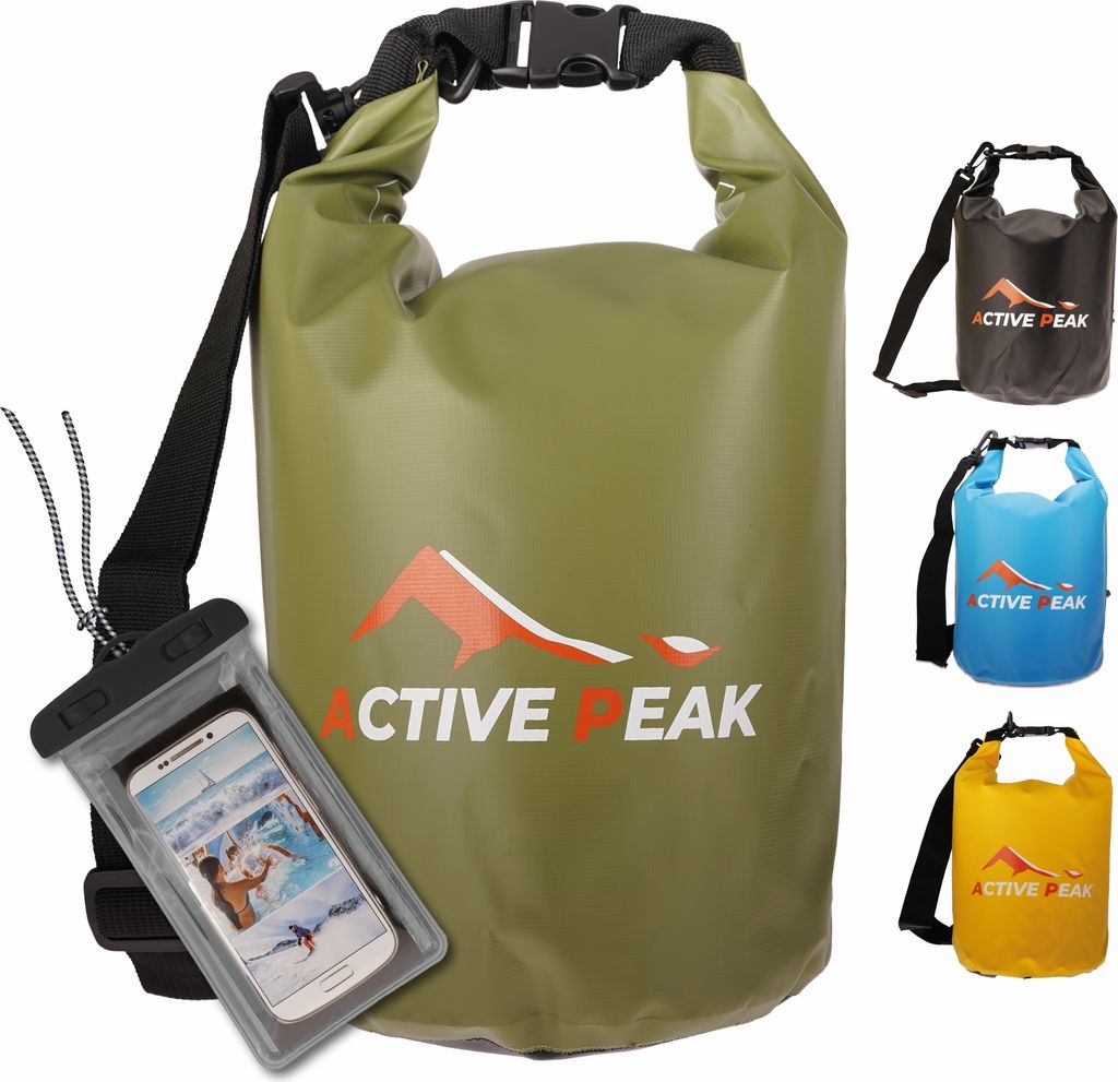 Active Peak Dry Bag mit Smartphonetasche Größe: 10 Liter Farbe: Armygrün