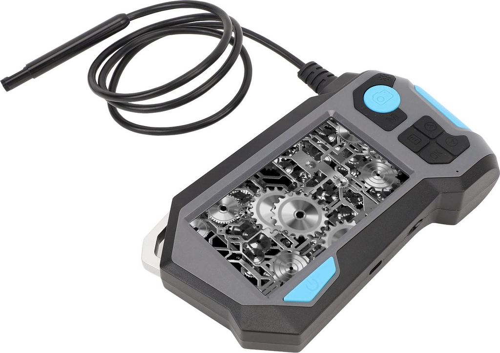Endoskopkamera, 4,5-Zoll-Bildschirm, 1080P HD, um 360 Grad drehbar, Doppelobjektiv-Inspektion mit einstellbaren LED-Leuchten für die Inspektion vo...