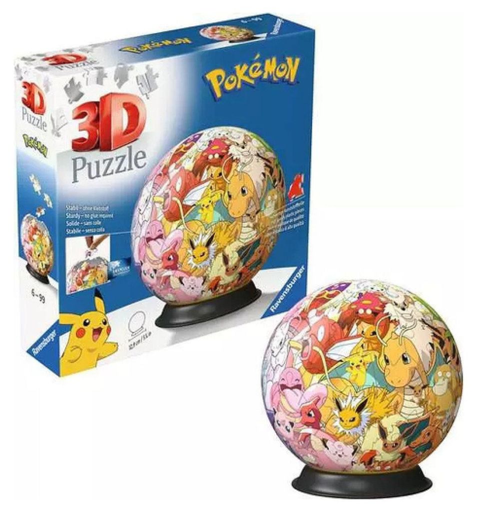 Ravensburger 3D Puzzle Ball: Pokémon - Kanto Region, 73 Zdjęcie produktu 