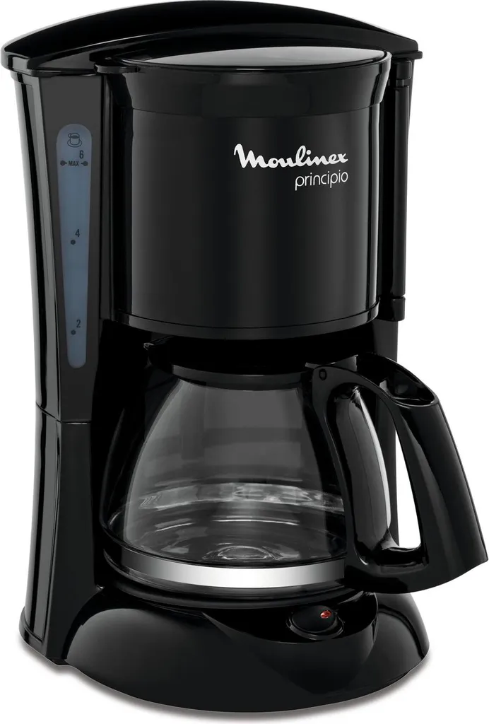 Cafetière Moulinex 6 Tasses FG1528 - Idéale Petit-Déjeuner et Bureau Noir