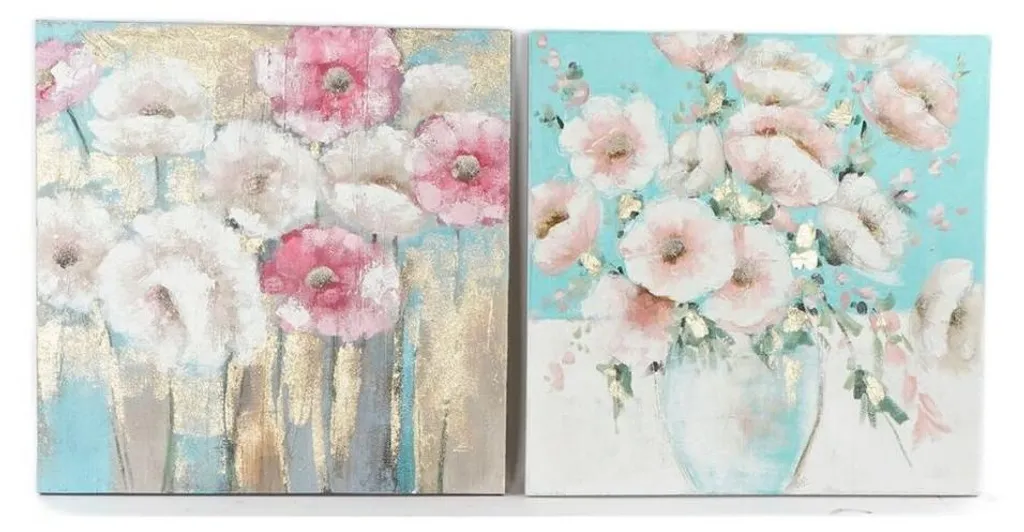 Décoration de Salon Shabby Chic - Duo de Vases Muraux 99x99 cm DKD Home