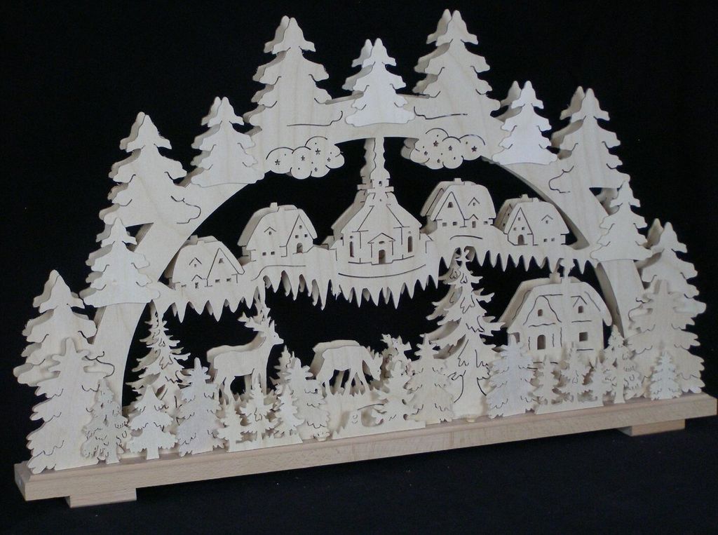 Original Erzgebirgischer Marken Schwibbogen Lichterbogen 70 x 43 cm S70-B_12