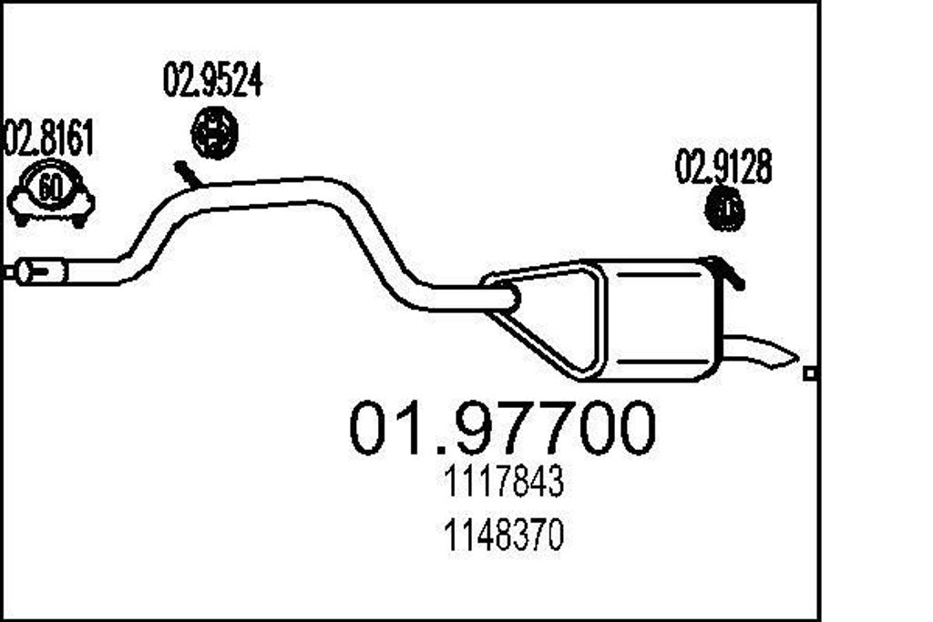 MTS 01.97700 Endschalldämpfer für FORD MONDEO III (B5Y) Auspuff