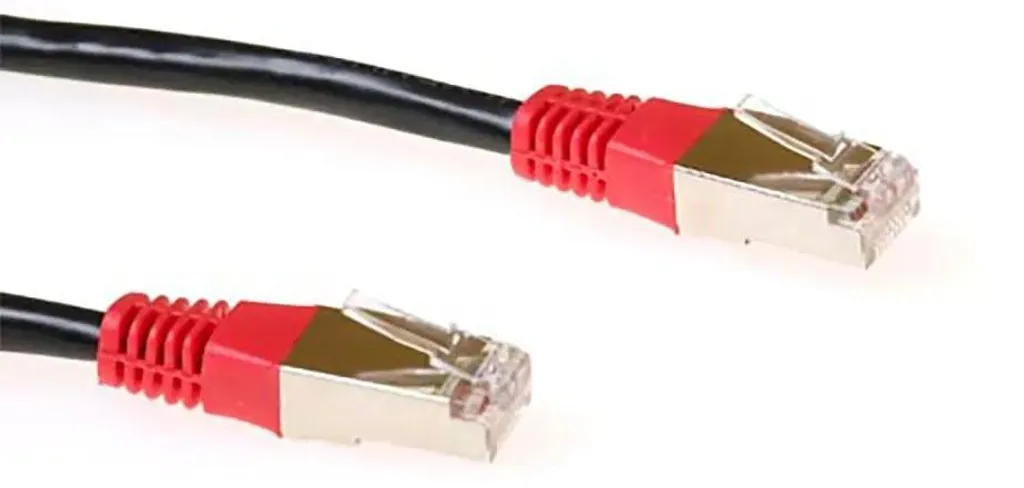Câble Réseau CAT5E F/UTP Blindé 5m Noir LSZH Croisé avec Connecteur RJ45
