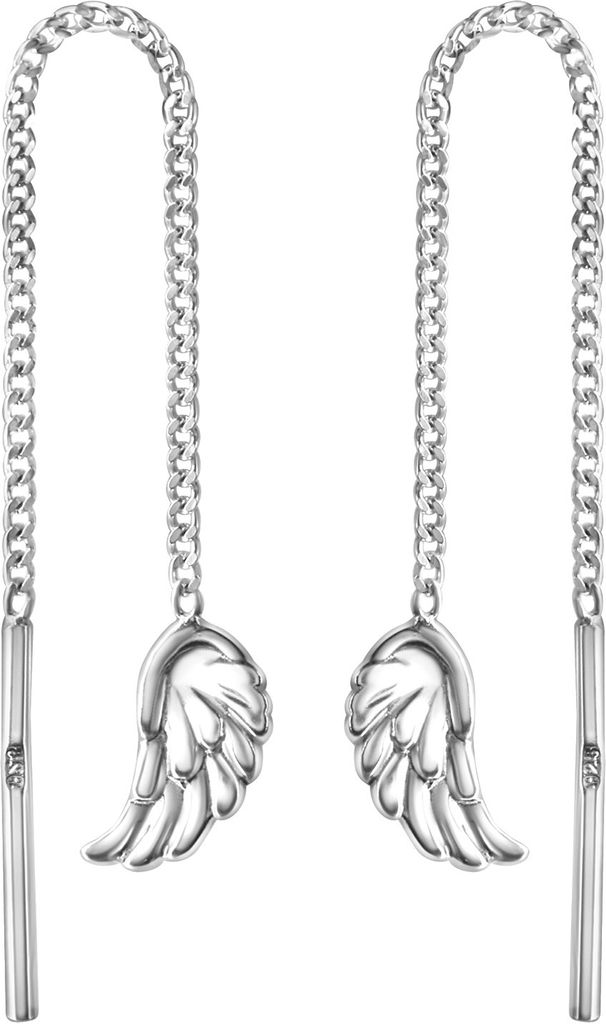 V Durchziehohrringe 925/- Sterling Silber 6,2cm weiß 371230198R