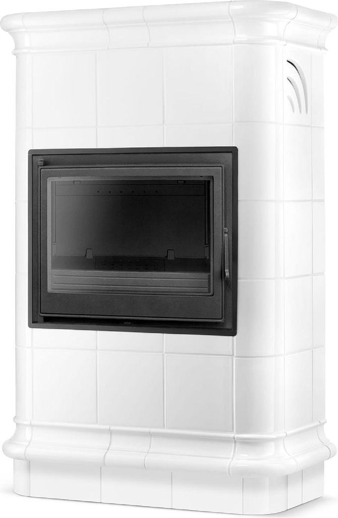 Kaminofen Kachelofen Roma Weiss Blmschv2 11kW klassisches Produktbild 