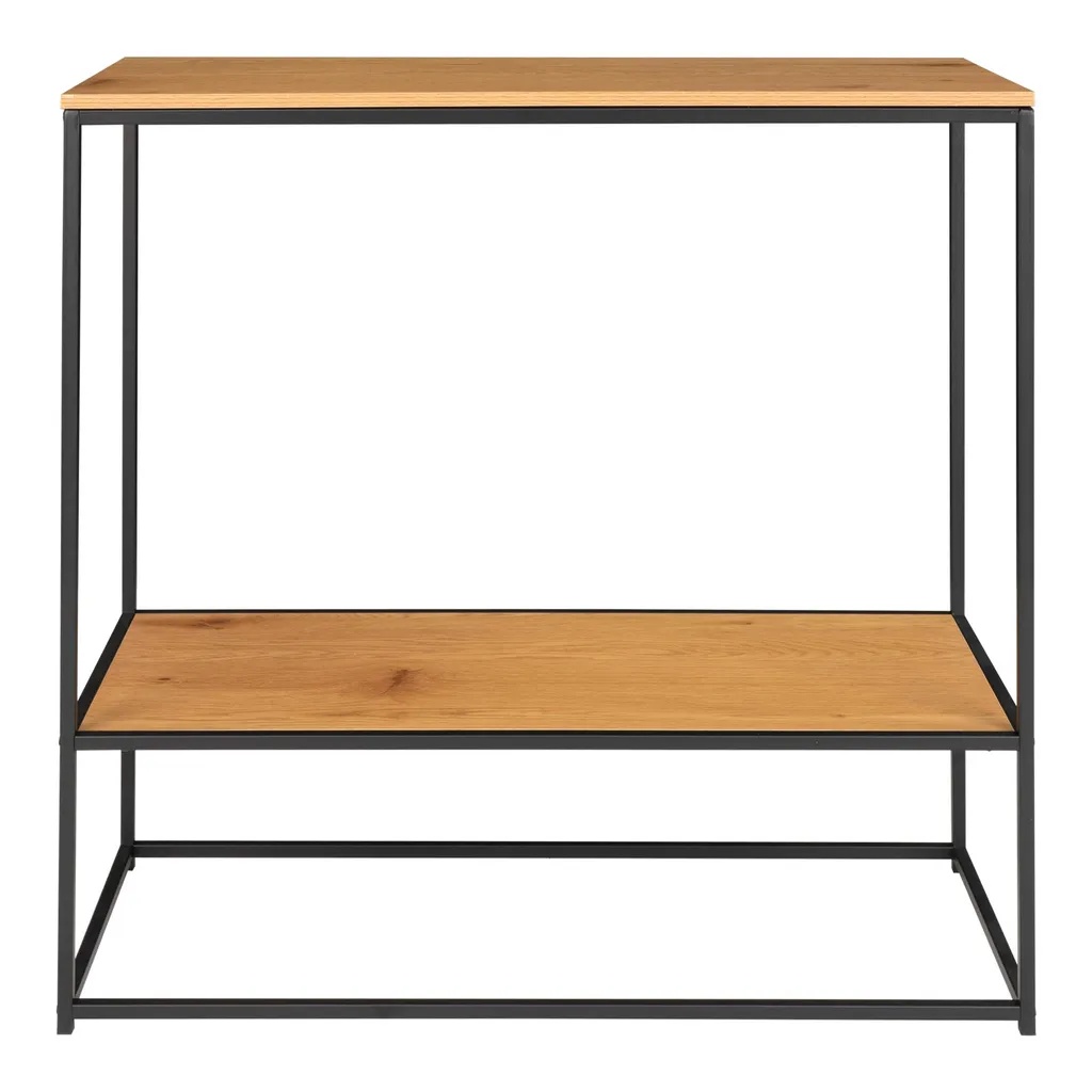 Console Vita noir et imitation chêne - Table d'appoint moderne 100cm