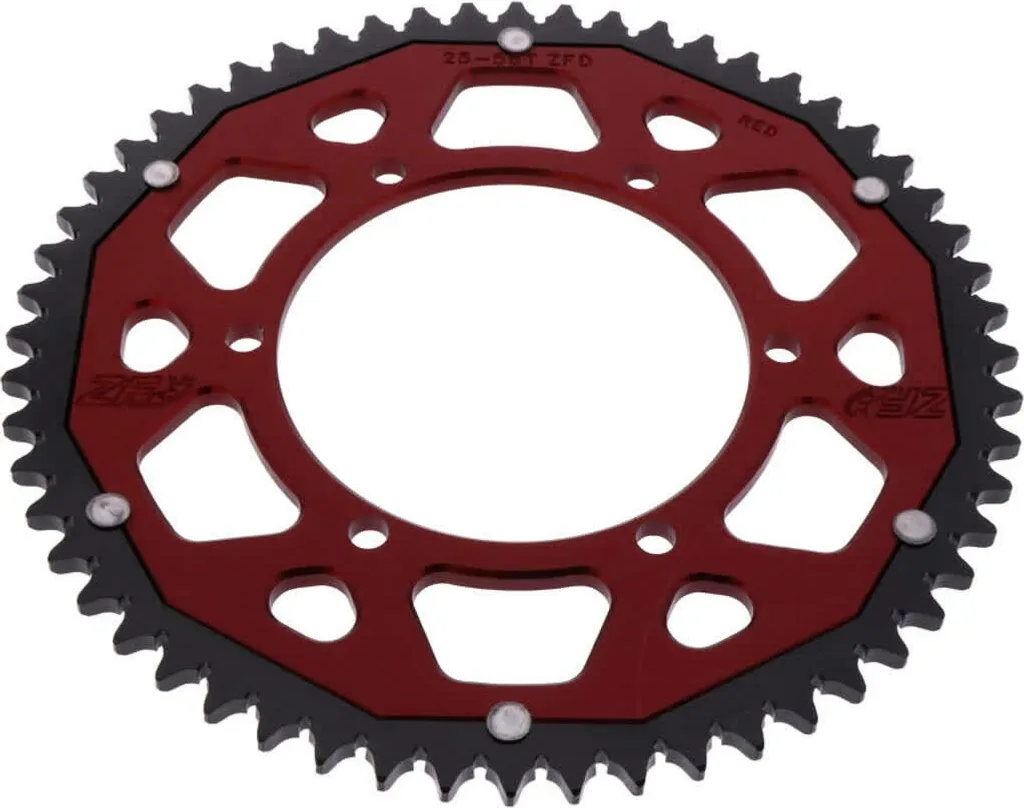 Couronne arrière bicolore 56 dents pas 428 ZF pour transmission moto