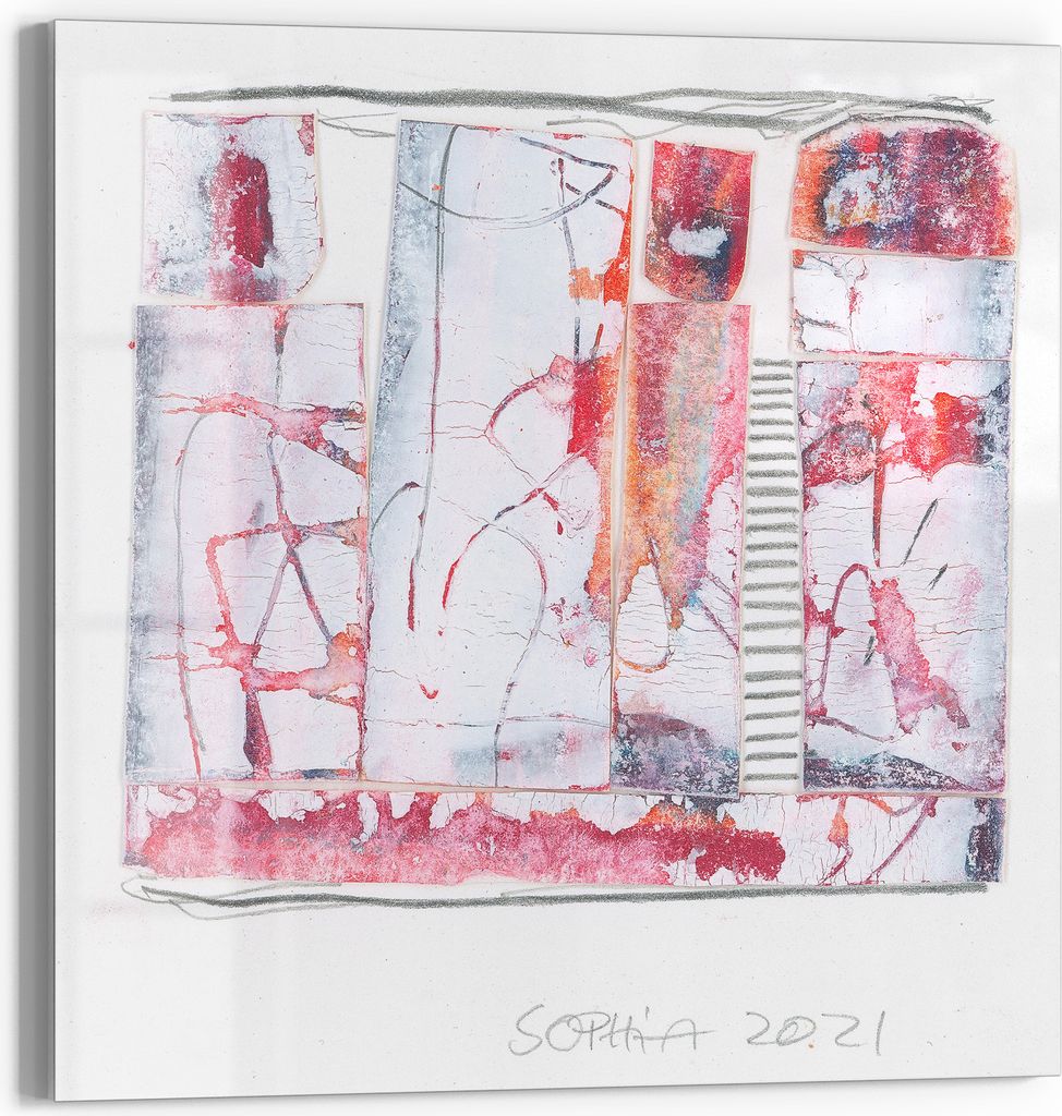 DEQOART Magnettafel Glas 50x50 cm 'Fine Art 'ascension'' beschreibbar Whiteboard Küche