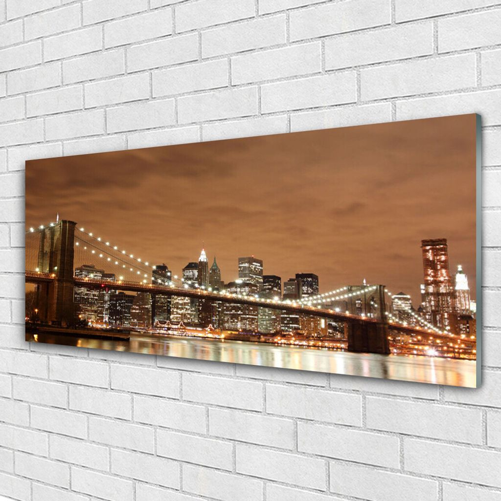 Acrylglasbilder 125x50 Wandbild Druck Brücke Stadt Architektur