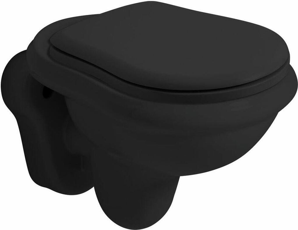 RETRO Hänge-WC, 38x52cm, schwarz matt