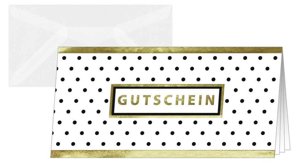 SIGEL DS100 Gutschein-Karten (inkl. transparente Umschläge), Golden Glimmer, DIN lang (2/3 A4), 10+10 Stück