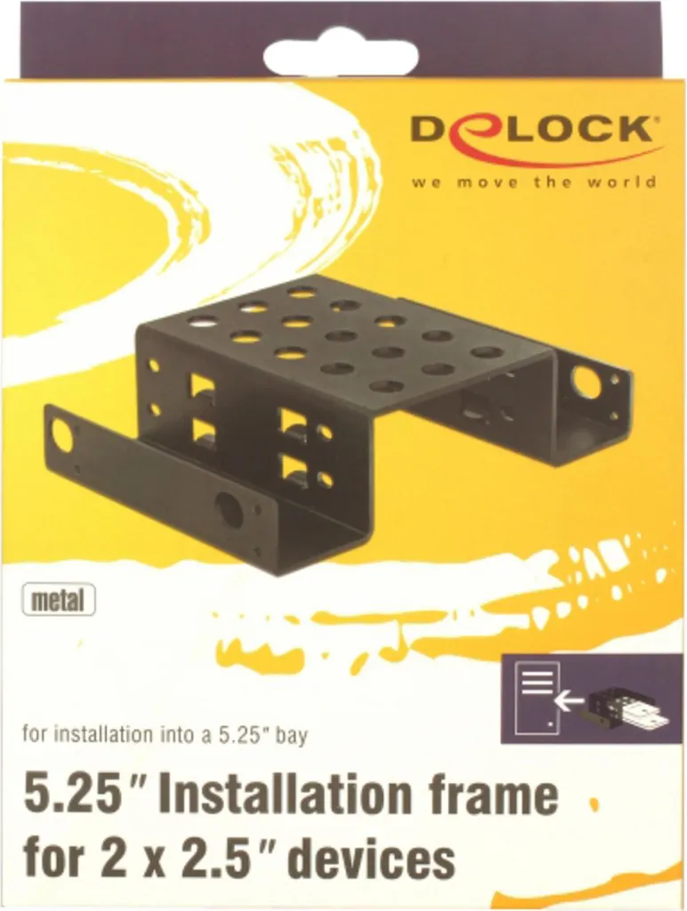 Supporto Delock Metallo Nero per 2 SSD 2.5 in 5.25 | Robusto e Semplice - 4