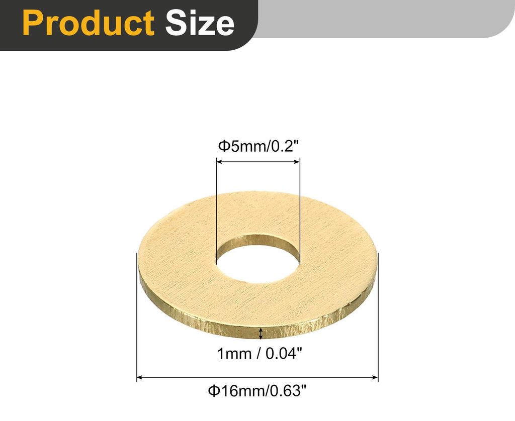 40 Stš¹ck Unterlegscheiben Set, M5 x 16mm x 1mm Messing Ring Beilagscheiben Sortiment, Flach Sicherungsscheiben Dichtungsring Metallscheiben fš...