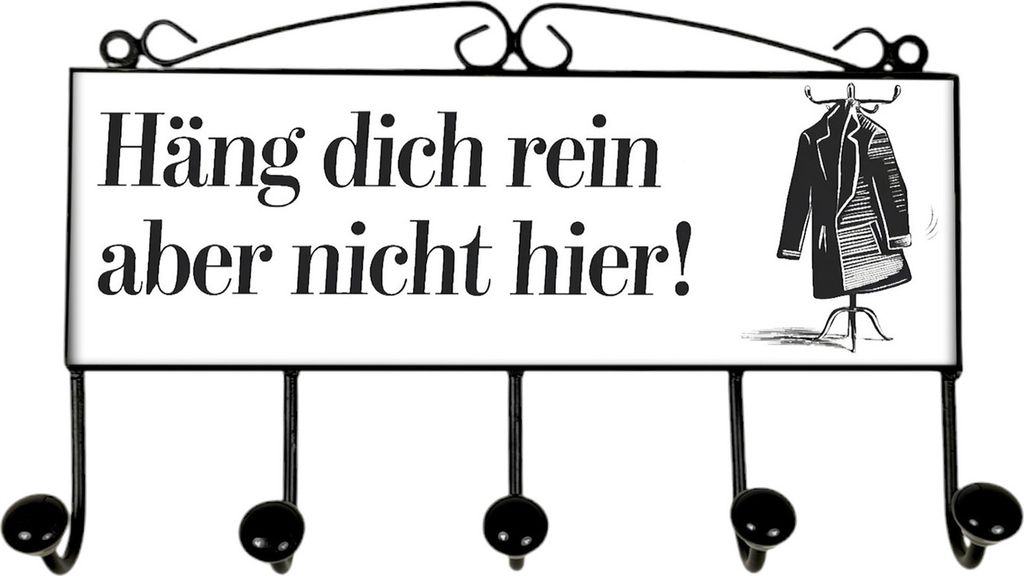 Häng dich rein Kleiderhaken Leiste mit 5 Haken