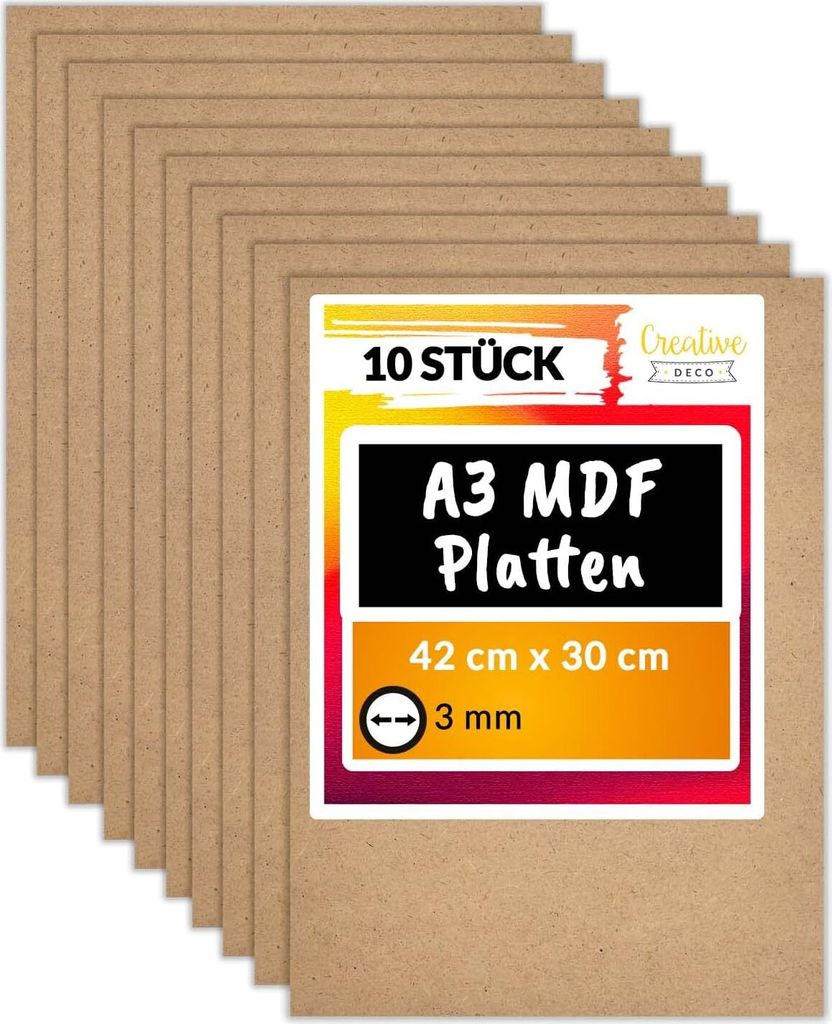 Creative Deco 10 x A3 MDF Listy | 420 x 300 x 3 mm | Tenké Obrázok produktu 