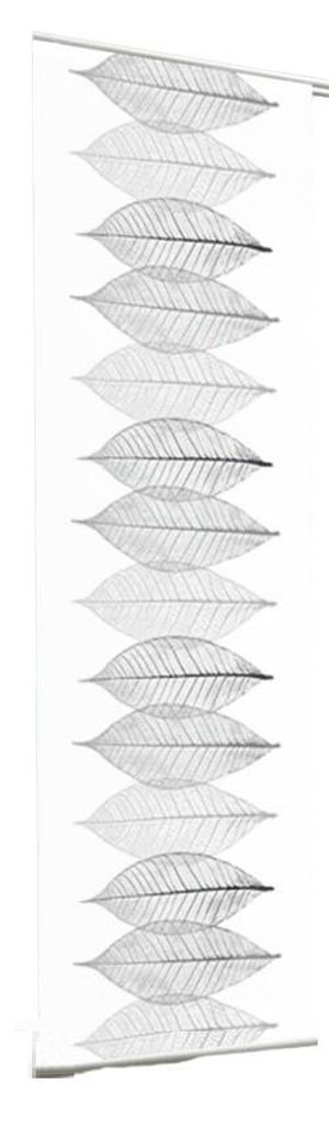 Flächenvorhang Schiebevorhang bedruckt BxH 60x245cm Nerano Blätter weiß grau