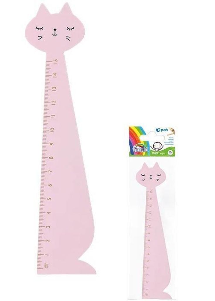 Règle en bois 15cm chat rose FIORELLO Image du produit 