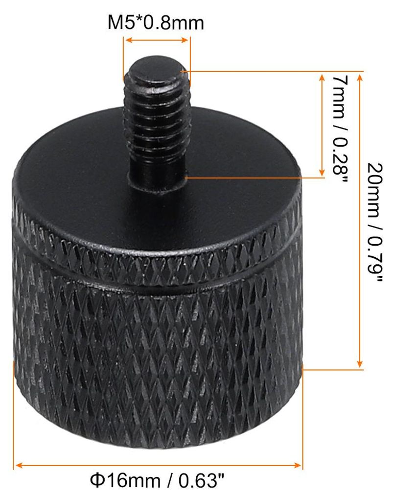 3-teiliger Mikrofonst?nder-Adapter, 1/4 Innengewinde auf M5 Au?engewinde, Schraubadapter, Aluminiumlegierung fš¹r Mikrofon-Stativ-Halterung, Schwarz