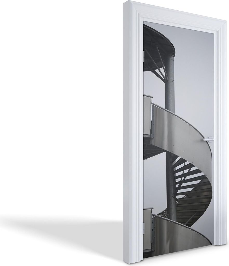 Innentür Folie Modern Selbstklebende Wandsticker Personalisiert - Metalltreppe - 85 x 205 cm