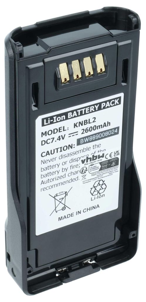 vhbw Akku kompatibel mit Kenwood VP8000 Funkgerät, Walkie Talkie (2600 mAh, 7,4 V, Li-Ion)