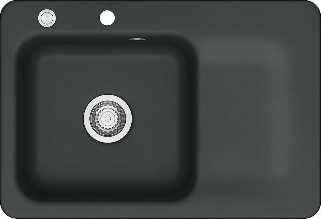 KeraDomo Spüle JUNA 75 in EIBE - Becken links mit Excenterbedienung / Systemceram / Keramikspüle